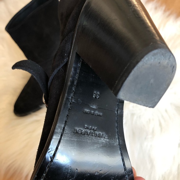 Saint Laurent Paris Single Buckle Suede Booties - Picture 5 of 11